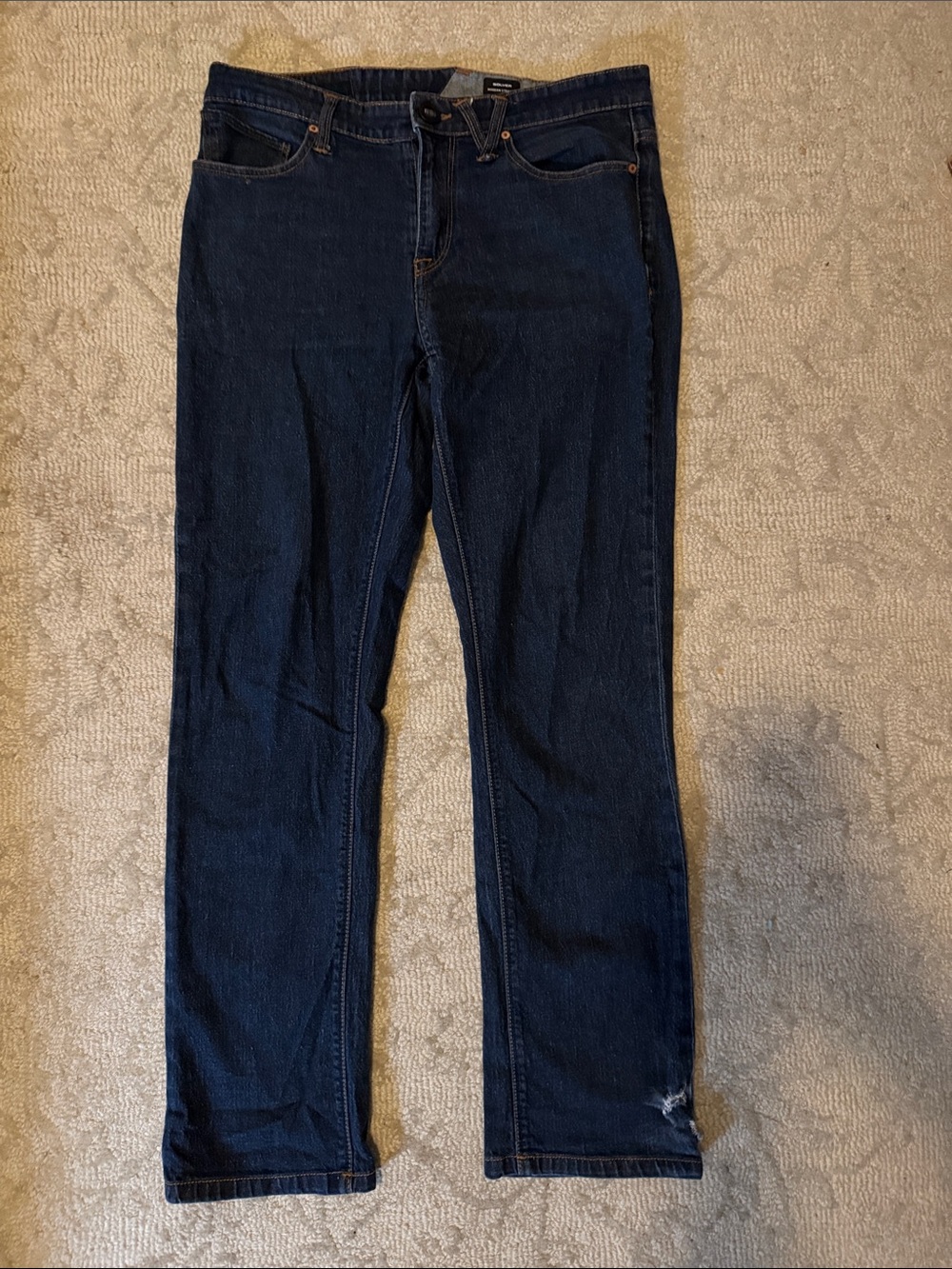 Volcom Solver Men’s Modern Straight Jeans - Indigo Blue